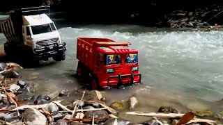 Perjuangan Truk Merah Putih Menyebrangi Sungai Tanpa Jembatan, Truk Tua, Truck Jomplang, Truck dum