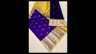 Mangalgiri handloom semi Pattu sarees with silver zari pallu and border for  4599/- no:-9515592679