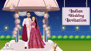 Caricature Wedding Invitations Indian | Caricature Invitations Wedding | Wedding Invitation Video