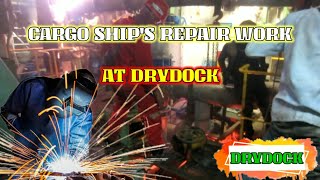 CARGO SHIP'S REPAIR WORK AT DRYDOCK | ENGINE ROOM BIG SEA WATER PIPELINES RENEWAL | SHIP'S DRYDOCK