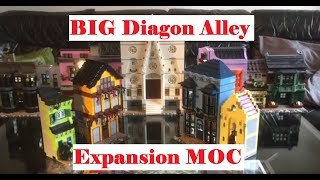 Diagon Alley expansion MOC with extra shops in LEGO