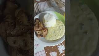 creme de milho com arroz e bistequinha Suína  #shorts