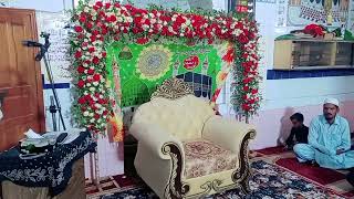 Stage Mehfil Meelad ul nabi اسٹیج محفل میلاد النبی صلی اللہ علیہ والہ وسلم Masjid Gulzar e Madina