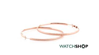 GUESS rose gold plated 62mm glitter hoop earrings (UBE28092)