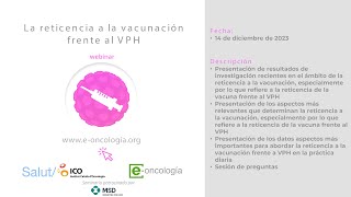 Seminario 12: La reticencia a la vacunación frente al VPH