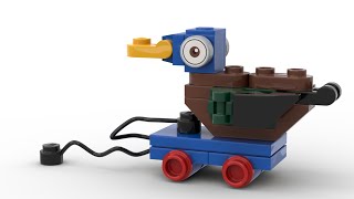 How to build The Iconic LEGO Wooden Duck toy, microscale, MOC, speed build in 4K