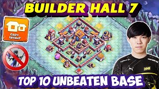 TOP 10 NEW BUILDER HALL 7 BASE + REPLAY  || BH7 BASE WITH LINK || BH7 BASE LAYOUT || BH7 BASE 2024