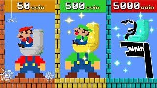 Toilet Prank Mario and Tiny Mario Luigi Challenge Poor To Rich Toilet  Game Animation part