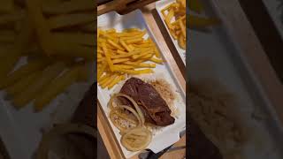 LAMB STEAK WITH RICE AND FRIES