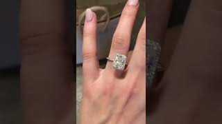 Radiant Cut Halo Style Moissanite Engagement Ring #engagmentring #moissanitering #ytshort #yt #ring