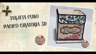 TARJETA CUBO MÁGICO GIRATORIA 3D - UNA NAVIDAD CON SCRAP - SCRAPBOOK DESDE CERO #scrapbooking