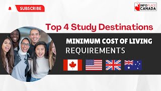 TOP 4 Study Abroad Destination and their Cost of Living Requirement