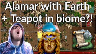 Alamar with Earth + Teapot in Biome?! || Heroes 3 Dungeon Gameplay | Jebus Cross | Alex_The_Magician