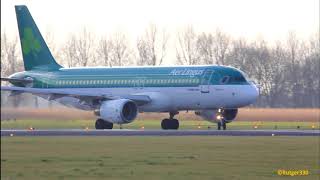 Aer Lingus A320 taxi / take off at schiphol Airport