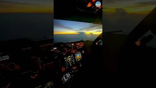 Sunset View From The A320 Cockpit #sunsetview #a320 #aviationlovers #aircraftbeauty