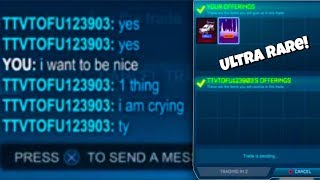 Guy Cries after Getting FREE Rare Items from me! (Rocket League)