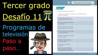 ✅TERCER GRADO 👉DESAFÍO 11 PROGRAMAS DE TELEVISIÓN 📺✔️