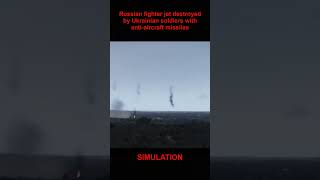 Russian fighter jet destroyed by Ukrainian soldiers with anti aircraft missiles