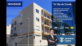 Apartamento T4, com varanda e boa exposição solar, a 300 metros da praia das Caxinas