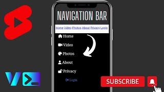 How to build an Awesome Navbar in HTML? // HTML5 CSS3 tutorial // Navigation Bar #Shorts