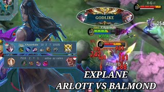 Explane Arlott vs Balmond Gameplay Mobile Legends|| Arlott Build Damage