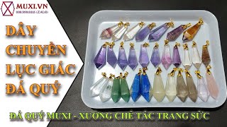 Dây chuyền lục giác đá quý tự nhiên