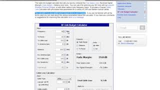 RF Link Budget Calculator