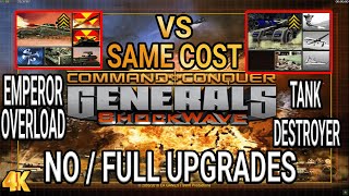 EMPEROR OVERLOAD TANKS VS DESTROYER TANKS - Generals Zero Hour - Shockwave Mod - No / Full UPGRADES