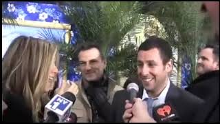 Adam Sandler and Jennifer Aniston are shocked by the size of an Australian reporter