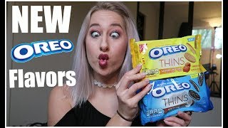 NEW OREO THIN TASTE TEST Limited Salted Carmel Coconut First Impression Girl Vs. Food