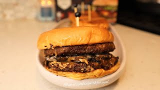 Mushroom Swiss Cheese Burgers ft. Boxed Halal #shorts