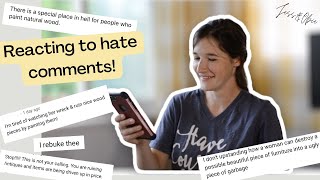 reacting to hate comments.