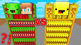 Mikey & JJ Temple vs BANANA KID Temple Survival Battle in Minecraft ! - Maizen