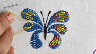 Butterfly 🦋 🦋 designs with hand embroidery stitches