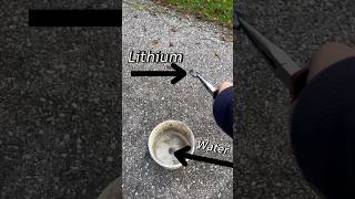 Throwing Lithium metal in water / Li #science #experiment #chemistry #lithium