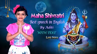 Maha Shivratri Speech ln English | Maha Shivaratri Speech by Aditi |