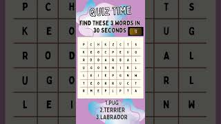 PUPPIES! WORDFIND#40  #fun #games #quiz