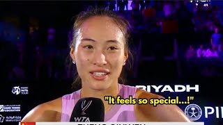 Qinwen Zheng "It feels so special. This is my first WTA Finals"