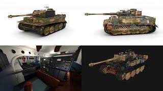 Fully Modeled Panzer Tiger Tank Late 1944 v2 3D Model