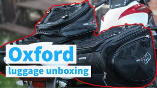 Oxford motorcycle luggage unboxing - Oxford panniers, Oxford tail bag & Oxford magnetic tank bag