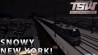 Snowy New York! (Train Sim World) New Rochelle to Newark Liberty Airport