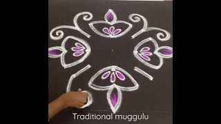 New year special muggulu.deepam kolam.#traditionalmuggulu #doublestrokerangoli #muggulu #kolam