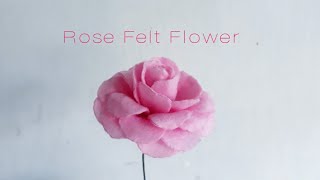 How to Make Rose Felt Flower - Mawar Flanel Simpel