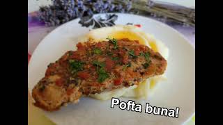 Cotlet de porc care se topește în gura  cu sos de roșii și usturoi la cuptor -fraged și aromat🤌