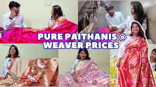 Buy HANDLOOM PAITHANIS from Weavers Online! Bridal Sarees, Tissue Paithani etc