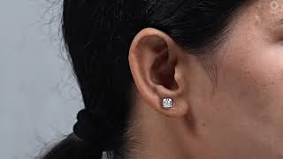 Cushion Cut Lab Diamond Solitaire Stud @ourosjewels