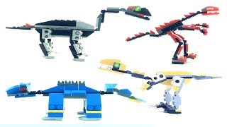 4 Dinosaur Surprise Eggs -  Lego compatible dinosaur bricks - Ankylosaurus Tanystropheus Speed Build