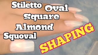 5 DIFFERENT SHAPES | STILETTO,OVAL,SQUARE,ALMOND, SQUOVAL | FAKE NAILS |SIMPLE TIPS |Roxanne Herrera