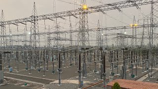 400KV Substation view with hollow conductor bars