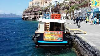 Santorini, puerto de Fira, capital de la isla. Abril 2019